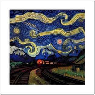 Starry Night Wizarding Express Train Posters and Art